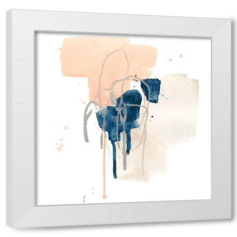 Azurite III White Modern Wood Framed Art Print by Vess, June Erica