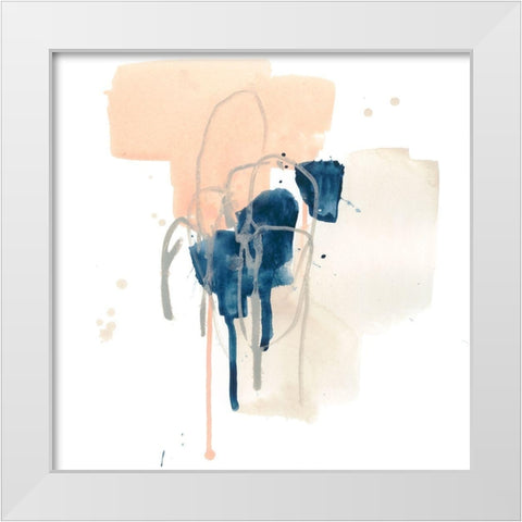 Azurite III White Modern Wood Framed Art Print by Vess, June Erica