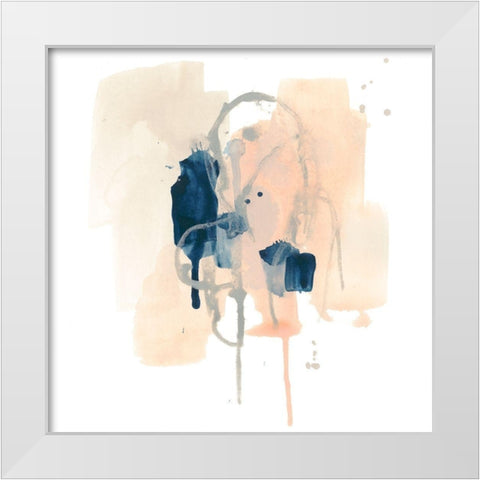 Azurite IV White Modern Wood Framed Art Print by Vess, June Erica
