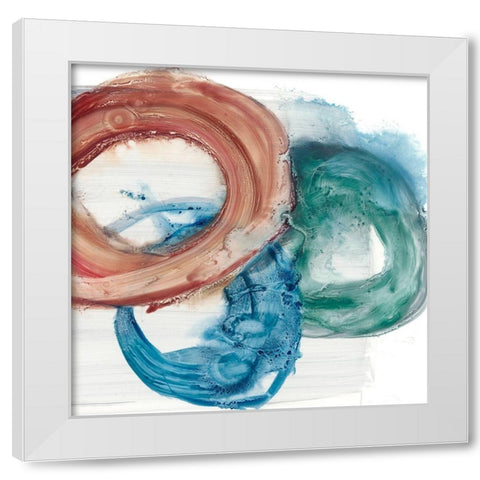 Overlapping Rings II White Modern Wood Framed Art Print by Harper, Ethan