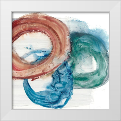 Overlapping Rings II White Modern Wood Framed Art Print by Harper, Ethan