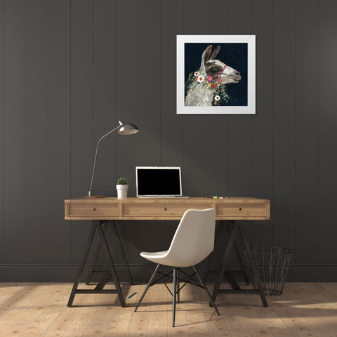 Lovely Llama I White Modern Wood Framed Art Print by Borges, Victoria