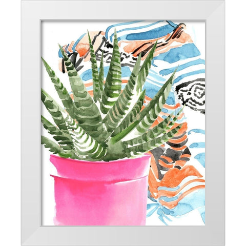 Zebra Succulent II White Modern Wood Framed Art Print by Parker, Jennifer Paxton