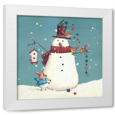 Folk Snowman I White Modern Wood Framed Art Print by Eisner, Viv
