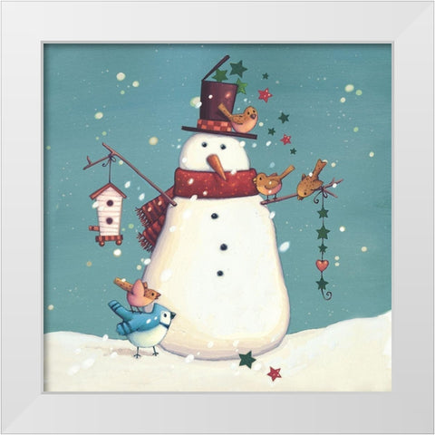 Folk Snowman I White Modern Wood Framed Art Print by Eisner, Viv