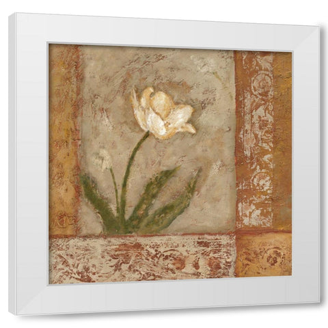 Morning Floral I White Modern Wood Framed Art Print by Bagnato, Judi