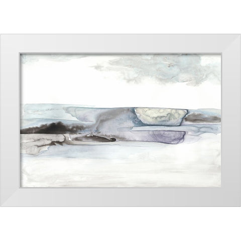 Organic Seascape Blue II White Modern Wood Framed Art Print by Bramma, Lila