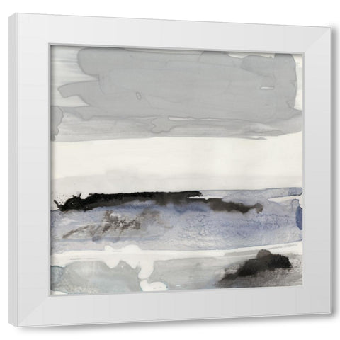 Organic Seascape Blue IV White Modern Wood Framed Art Print by Bramma, Lila