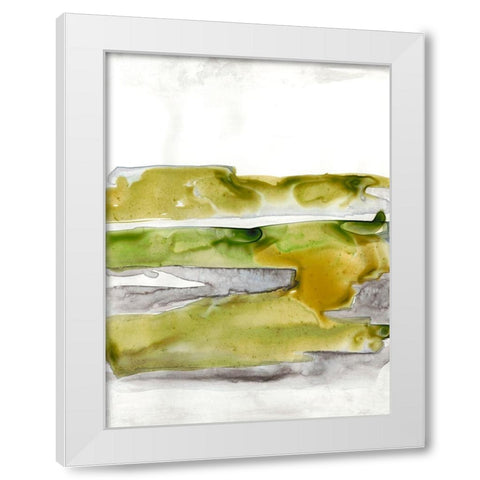 Organic Seascape Green II White Modern Wood Framed Art Print by Bramma, Lila