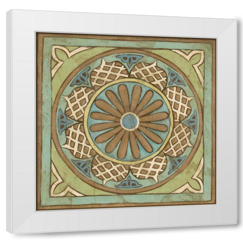 Ornamental Tile I White Modern Wood Framed Art Print by Zarris, Chariklia