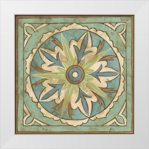 Ornamental Tile II White Modern Wood Framed Art Print by Zarris, Chariklia