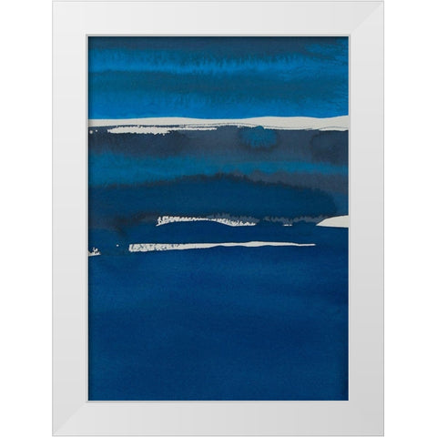 Sapphire Horizon I White Modern Wood Framed Art Print by Delamater, Rob