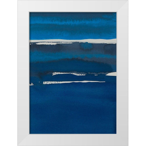 Sapphire Horizon I White Modern Wood Framed Art Print by Delamater, Rob