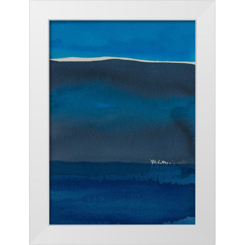 Sapphire Horizon II White Modern Wood Framed Art Print by Delamater, Rob