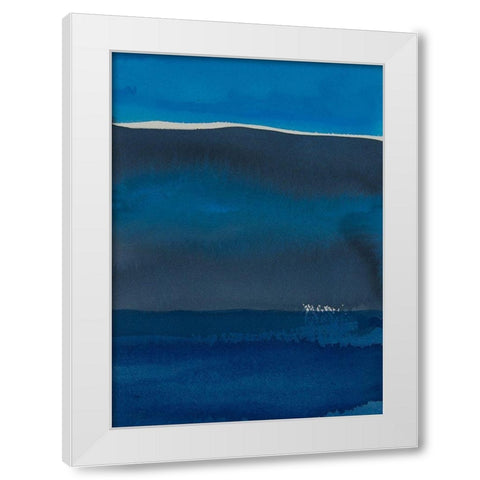 Sapphire Horizon II White Modern Wood Framed Art Print by Delamater, Rob
