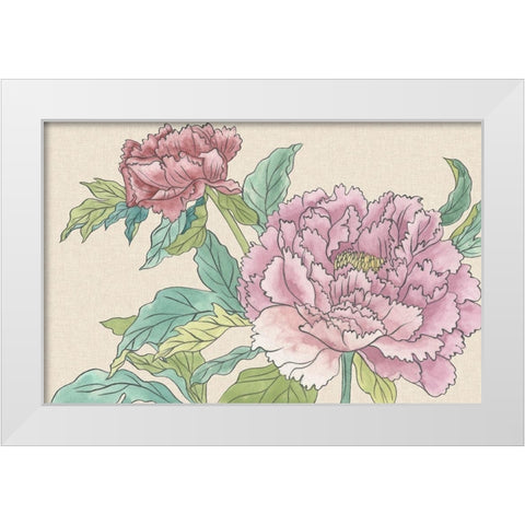 Peony Blooms I White Modern Wood Framed Art Print by Wang, Melissa