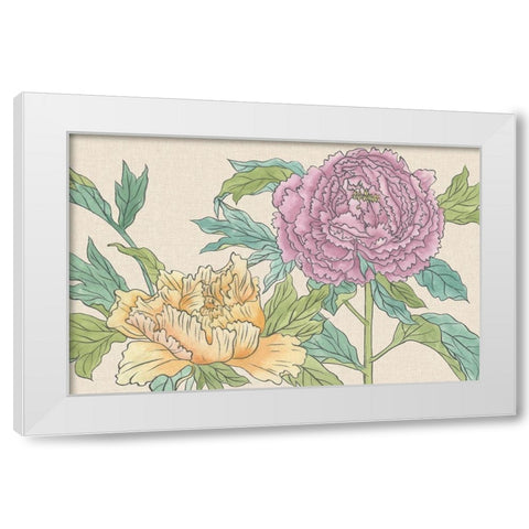 Peony Blooms III White Modern Wood Framed Art Print by Wang, Melissa