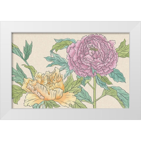 Peony Blooms III White Modern Wood Framed Art Print by Wang, Melissa