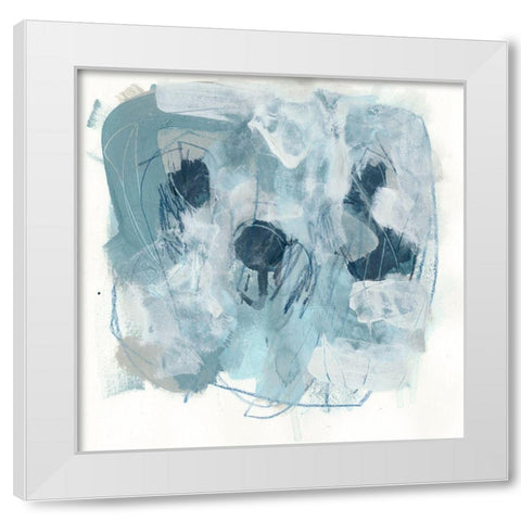 Blue Storm II White Modern Wood Framed Art Print by Vess, June Erica
