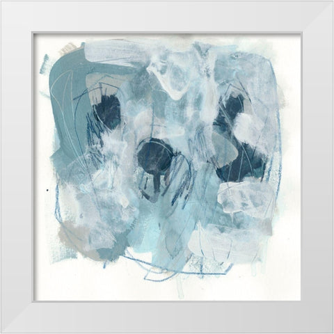 Blue Storm II White Modern Wood Framed Art Print by Vess, June Erica