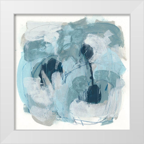 Blue Storm III White Modern Wood Framed Art Print by Vess, June Erica