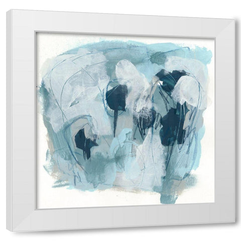 Blue Storm IV White Modern Wood Framed Art Print by Vess, June Erica