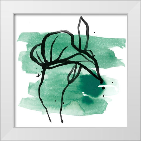 Tropical Sumi-e I White Modern Wood Framed Art Print by Vess, June Erica