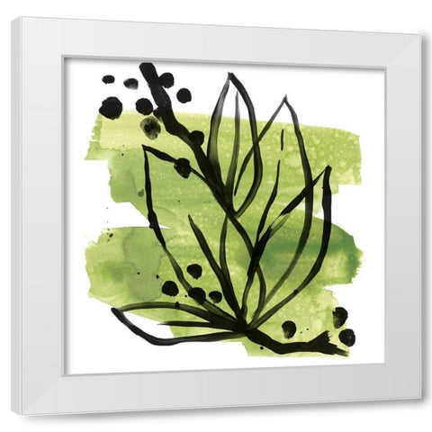 Tropical Sumi-e II White Modern Wood Framed Art Print by Vess, June Erica