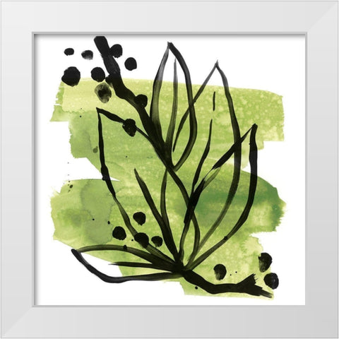 Tropical Sumi-e II White Modern Wood Framed Art Print by Vess, June Erica