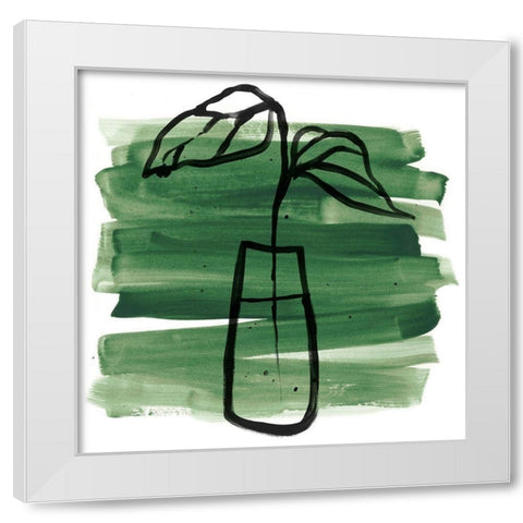Tropical Sumi-e III White Modern Wood Framed Art Print by Vess, June Erica