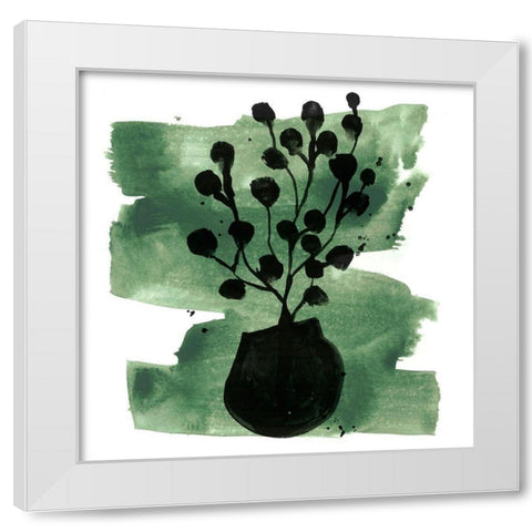 Tropical Sumi-e IV White Modern Wood Framed Art Print by Vess, June Erica