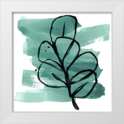 Tropical Sumi-e V White Modern Wood Framed Art Print by Vess, June Erica
