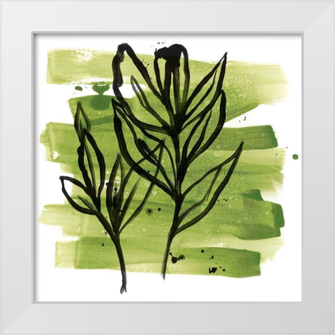 Tropical Sumi-e VI White Modern Wood Framed Art Print by Vess, June Erica