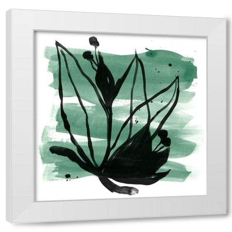 Tropical Sumi-e VII White Modern Wood Framed Art Print by Vess, June Erica