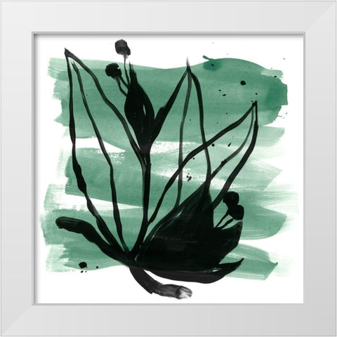 Tropical Sumi-e VII White Modern Wood Framed Art Print by Vess, June Erica