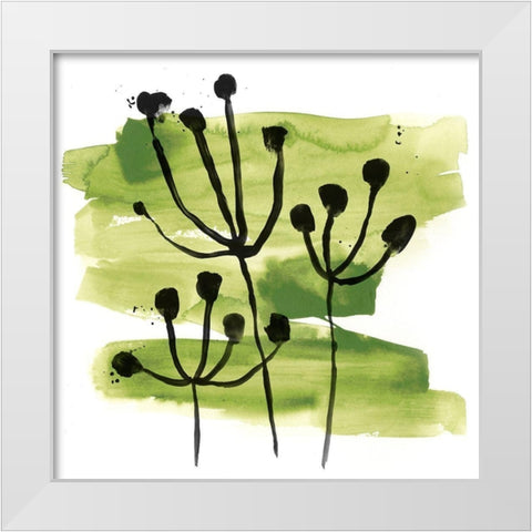 Tropical Sumi-e VIII White Modern Wood Framed Art Print by Vess, June Erica