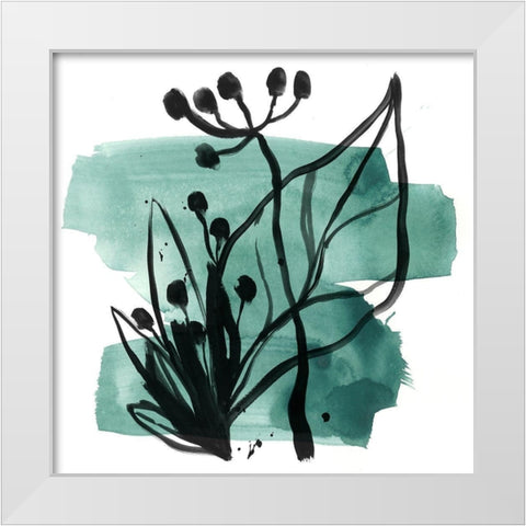 Tropical Sumi-e IX White Modern Wood Framed Art Print by Vess, June Erica