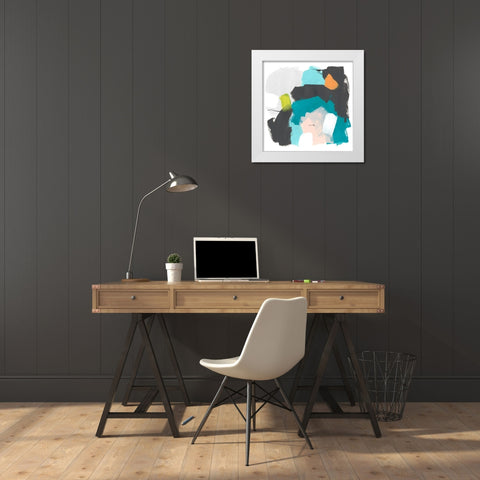 Side Line I White Modern Wood Framed Art Print by Vess, June Erica