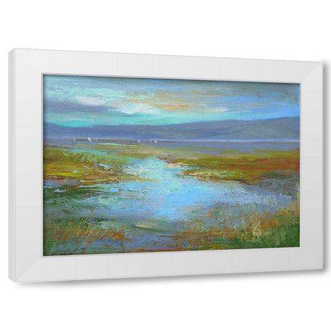 Sailing the South Bay White Modern Wood Framed Art Print by Finch, Sheila