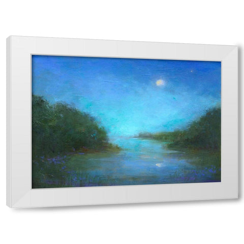 Twilight White Modern Wood Framed Art Print by Finch, Sheila