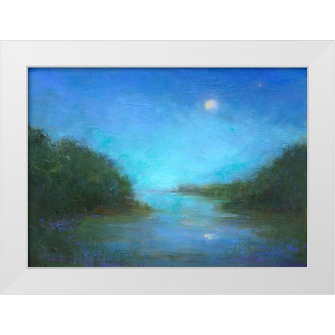 Twilight White Modern Wood Framed Art Print by Finch, Sheila