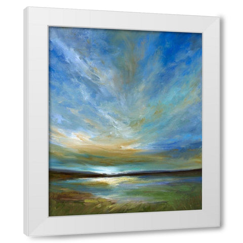 Updraft White Modern Wood Framed Art Print by Finch, Sheila