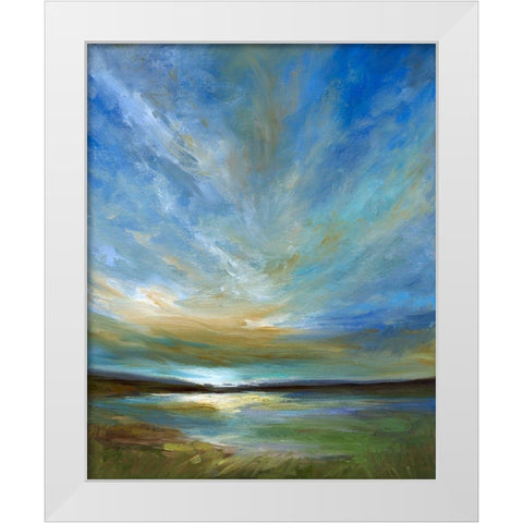 Updraft White Modern Wood Framed Art Print by Finch, Sheila