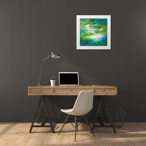 Water Lily Pond #2 White Modern Wood Framed Art Print by Finch, Sheila