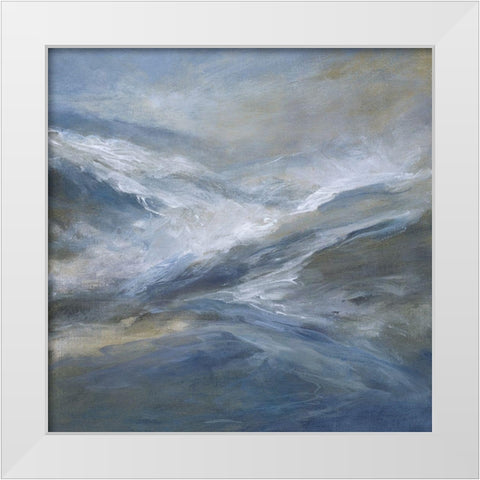 January Seas White Modern Wood Framed Art Print by Finch, Sheila