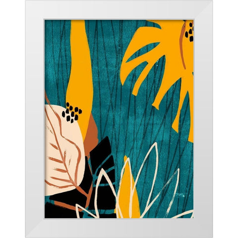 Graphic Blue Lagoon I White Modern Wood Framed Art Print by Vess, June Erica