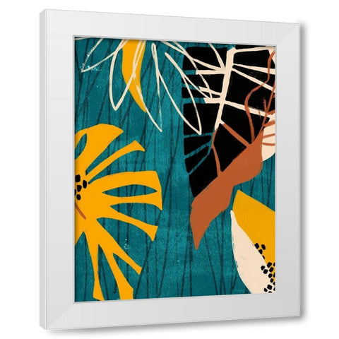 Graphic Blue Lagoon II White Modern Wood Framed Art Print by Vess, June Erica