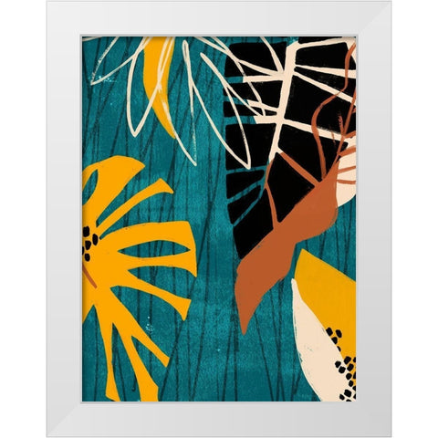 Graphic Blue Lagoon II White Modern Wood Framed Art Print by Vess, June Erica