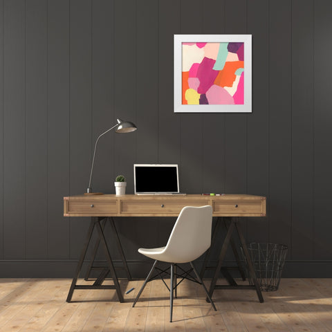 Pink Slip III White Modern Wood Framed Art Print by Vess, June Erica