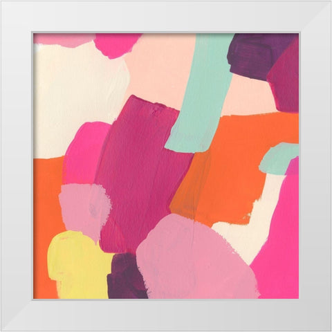 Pink Slip III White Modern Wood Framed Art Print by Vess, June Erica